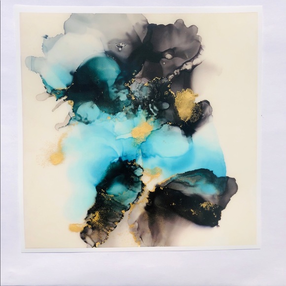 10” by 10” Original Alcohol Ink and Resin Painting - Picture 4 of 4